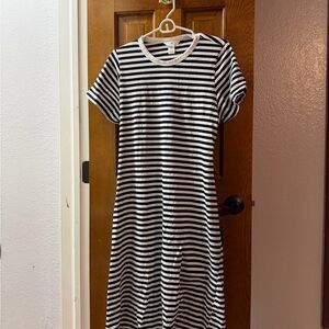 Black and White Striped Dress